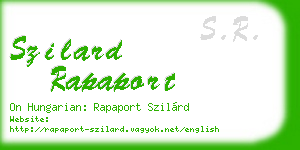 szilard rapaport business card